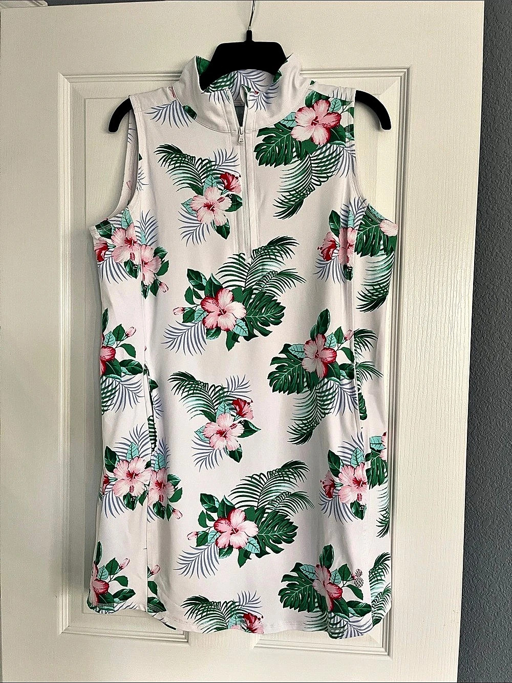Tommy Bahama IslandZone Floral Mini Dress White & Green Medium